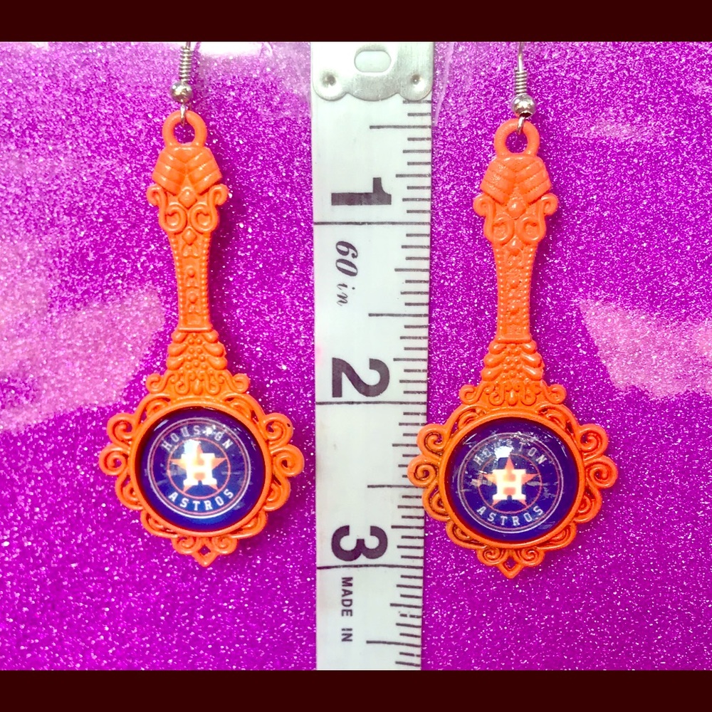 Orange Spoon Houston Astros Earrings
